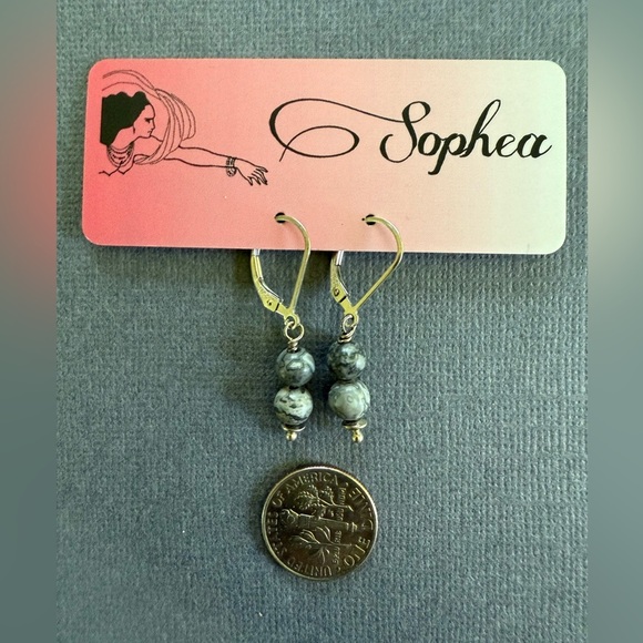 NEW Picasso Stone Variscite Pendant Semiprecious Gemstone Earring Necklace Set - Picture 7 of 7